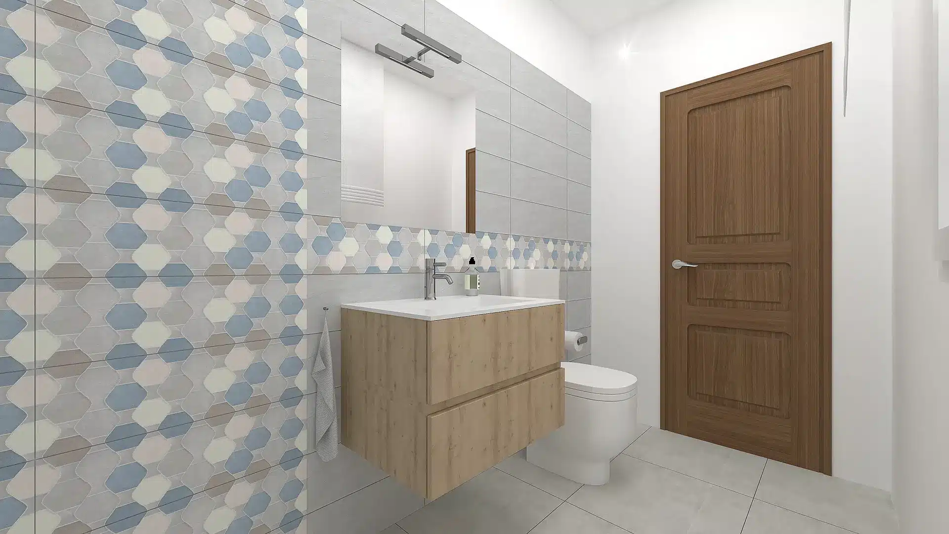 Rendering 3D per la ristrutturazione del bagno chiavi in mano a Modena e Reggio Emilia