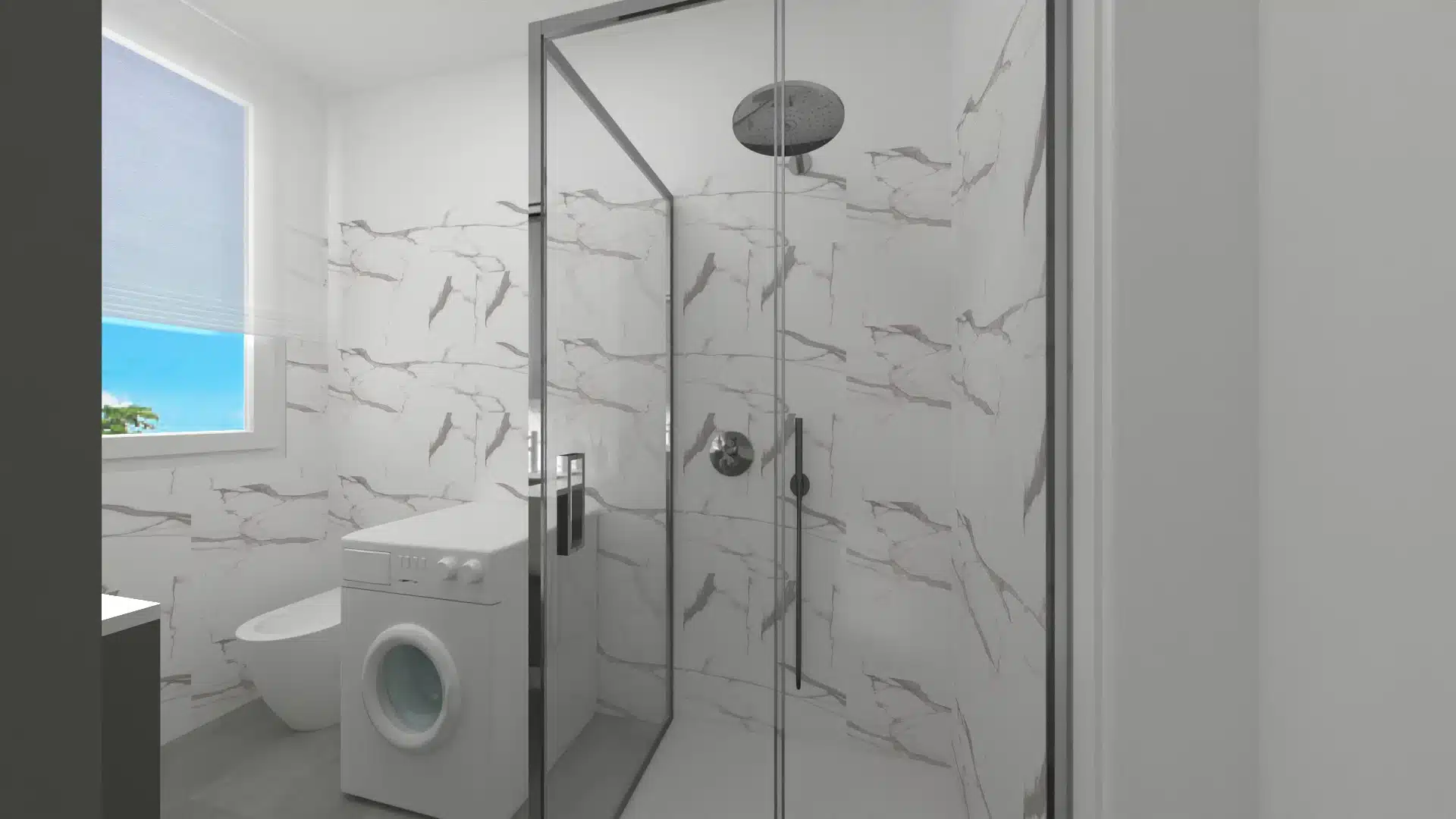 Rendering 3D per il bagno progettato su misura a Modena Sassuolo